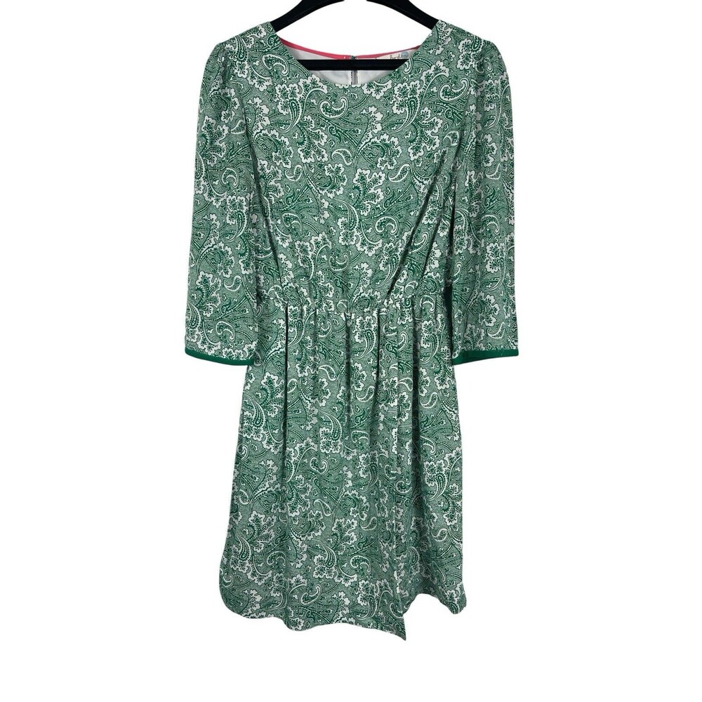 Boden Green Paisley Dress